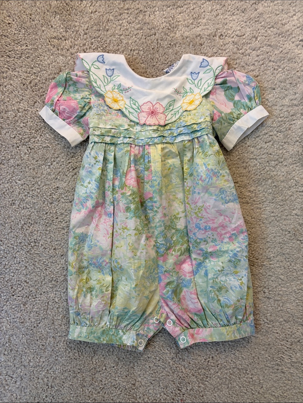 Gorgeous Vintage Baby girl bloomer onesie